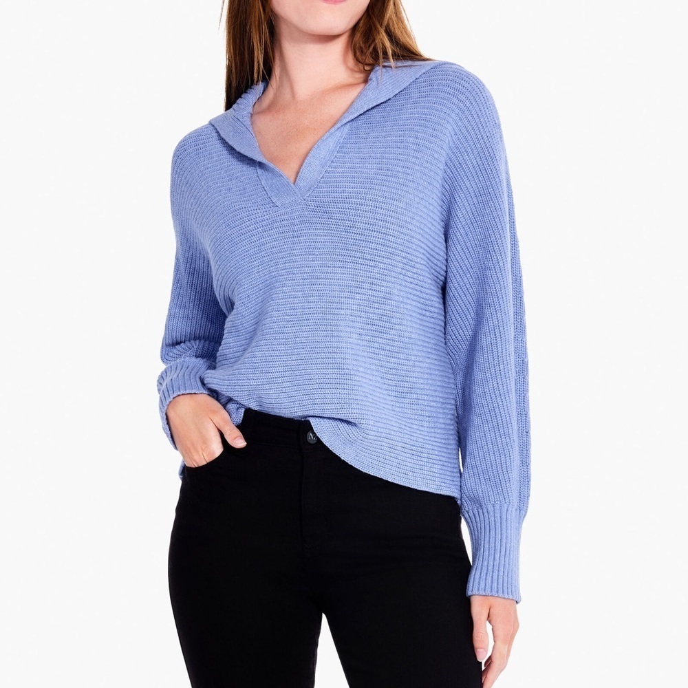 Nic+Zoe Blue V‎ Neck Sweater